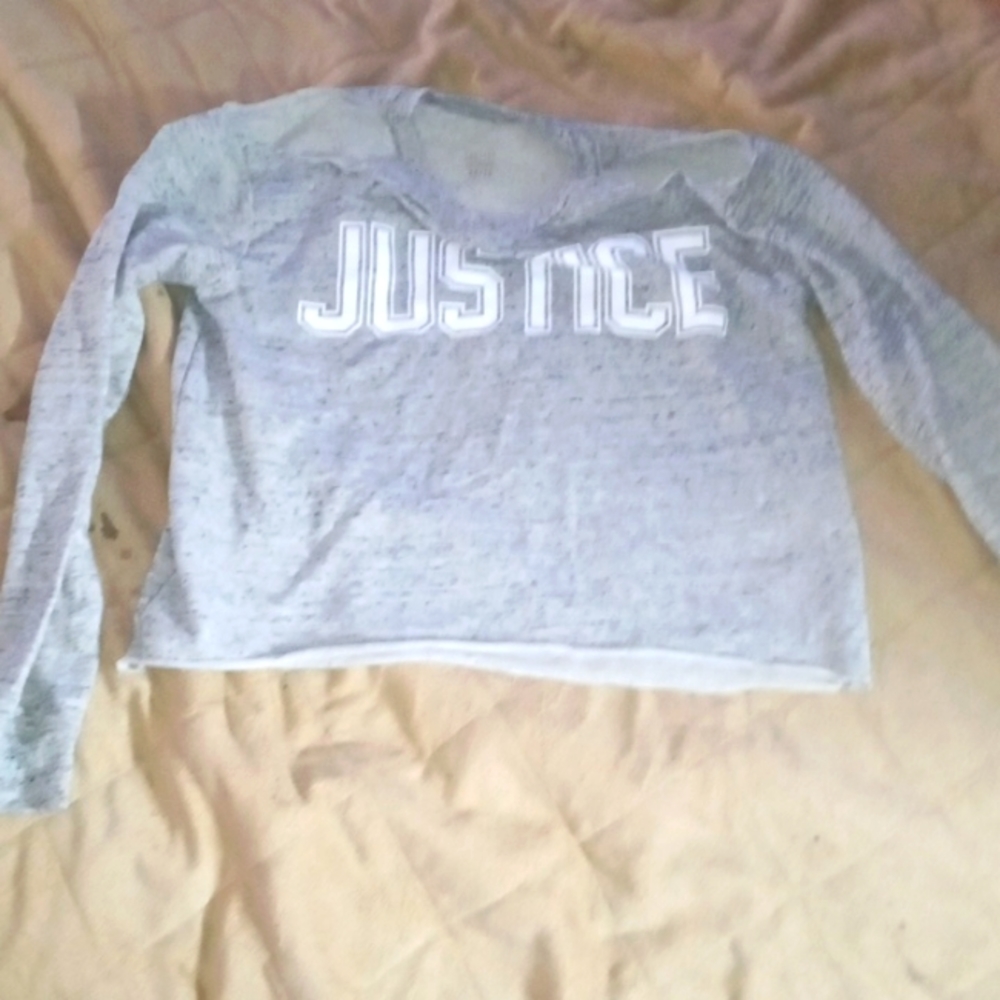 Long sleeved justice shirt crop top